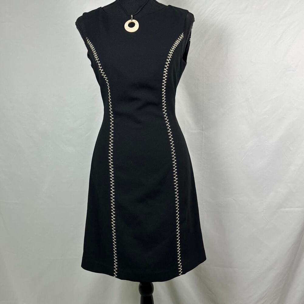 Emil Rutenberg Black mini dress with white corset stitching